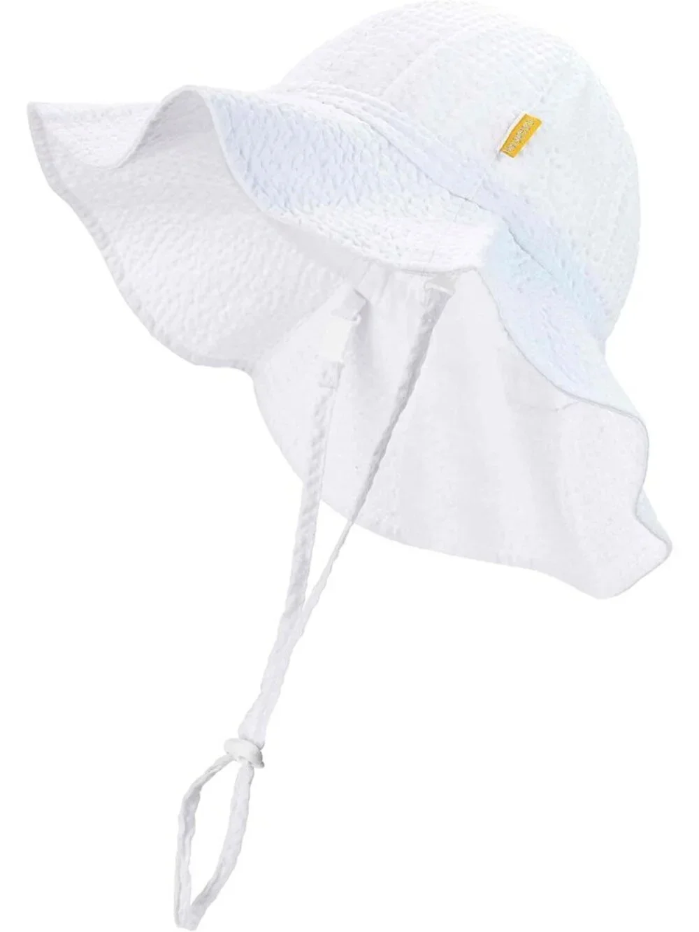 Cute Adjustable Wide Brim Sun Hat for Baby & Toddler - UPF 50+ Seersucker Bucket